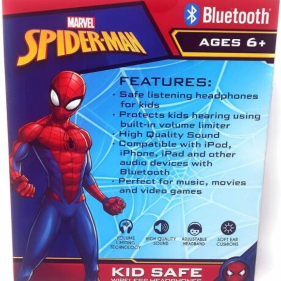 New marvel spider-man Bluetooth  wireless headphones for kids - Picture 3 of 3